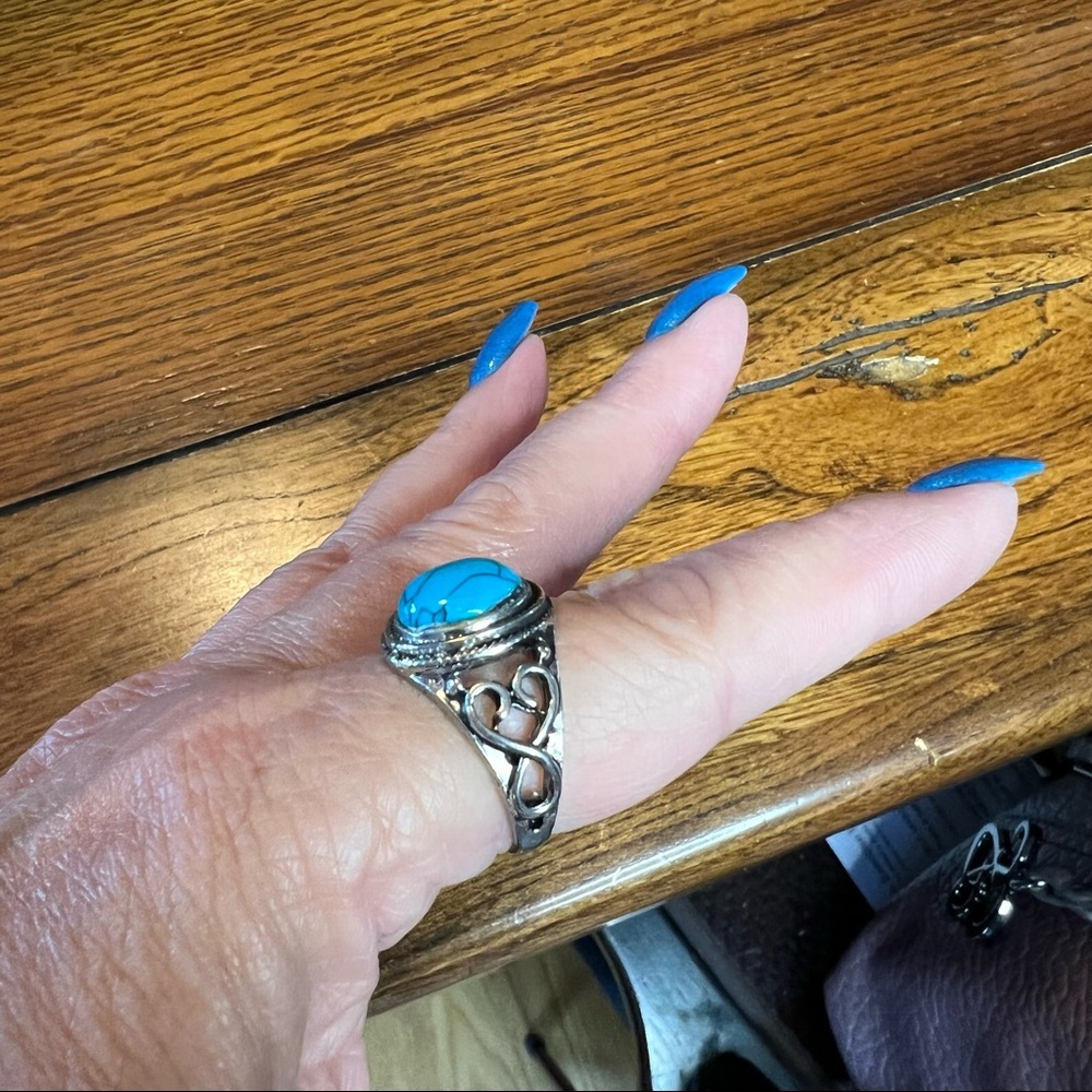Turquoise silver ring - Picture 2 of 7